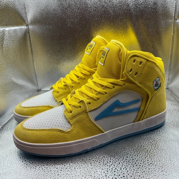 Size 9 Lakai x Pacífico Telford Mens Yellow White Cyan Skateboarding Shoes - Picture 5 of 9